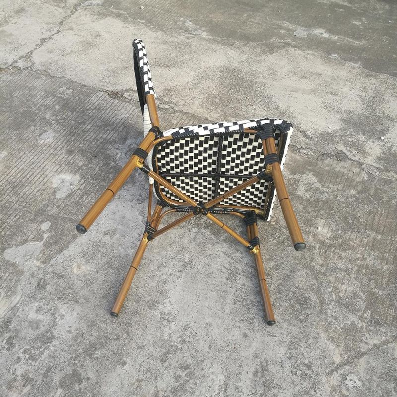 New Round Back Aluminum Rattan Lounge Outdoor Chair for Restaurant
