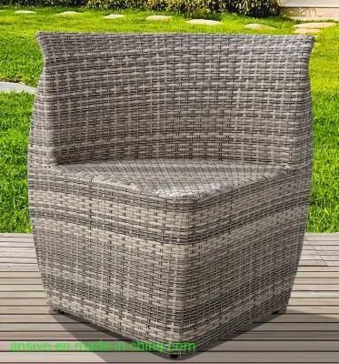 Creative Conversation Circle Saves Space Outdoor Garden Furniture Dark Rattan Dining Sectional Sofa and Table Set