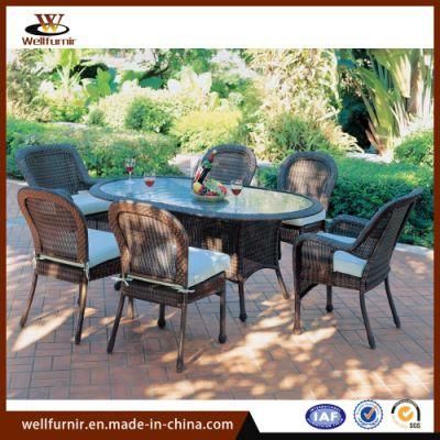 4-6 Seaters Classic Garden Wicker Dining Table Sets (WF-050029)