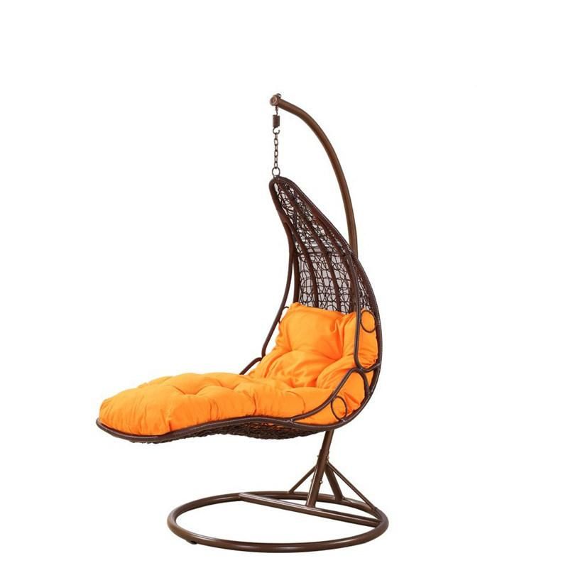 Home Garden Hanging Rattan Wicker Headrest Outdoor Leisure Swing Chair