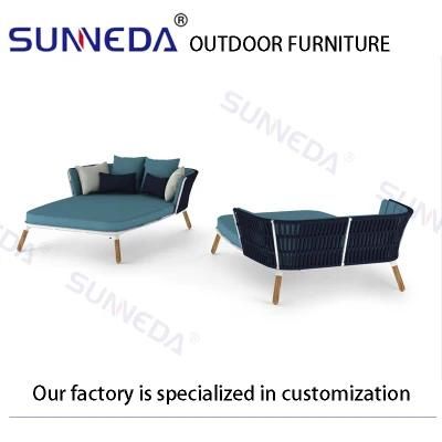 Outdoor Garden Rattan Woven Wicker Backyard Lawn Furniture Comfortable Furnitures Aluminum Sofa