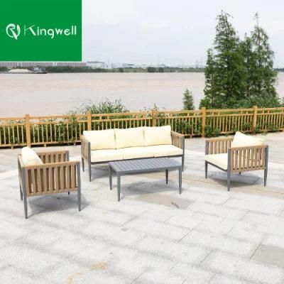 Contracted and Atmospheric Style Patio Sofa with Aluminum Frame and Weaving Rope Outdoor Furniture