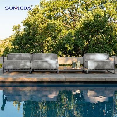 Outdoor Upholstery Poolside Luxury Hotel Aluminum Sofa Sets