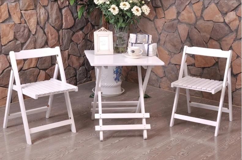 Outdoor Folded Table and Chair Wooden Garden Set (M-X1028)