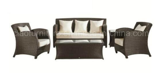 Popular Outdoor 3+1 Patio Wicker Sofas Sectional Rattan Furniture
