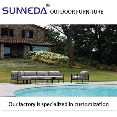 Patio Woven Rope Outdoor Single Four Seats Sofa