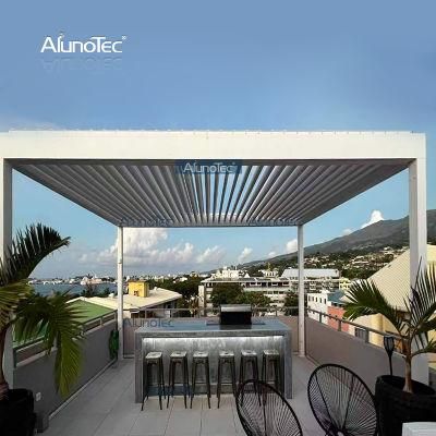 AlunoTec Customized New Easy Assemble Outdoor Pergola Sunshade Rainproof Awning Motorized Modern China Gazebo