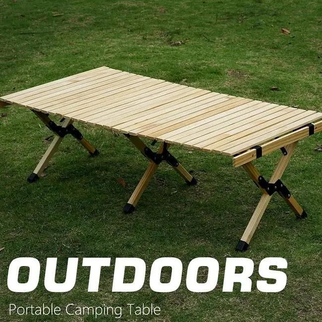 2022 Great Price Sturdy Solid Material Natural Wood Camping Table