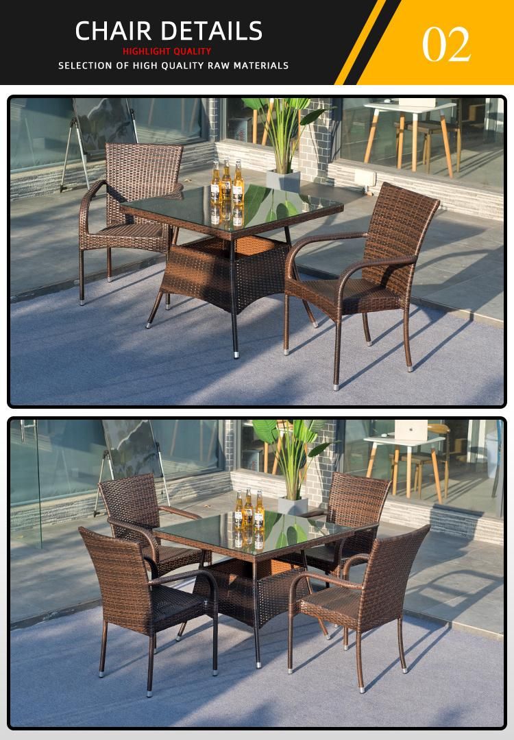Rattan Outdoor Furniture Terrace Garden Table and Chair Household Furniture