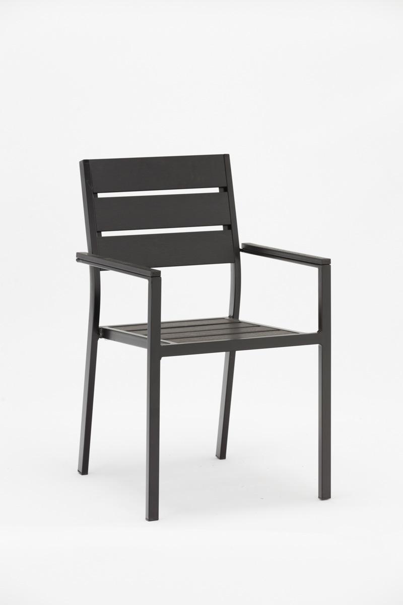 Aluminum Imitated Wood Dining Cafe Chair