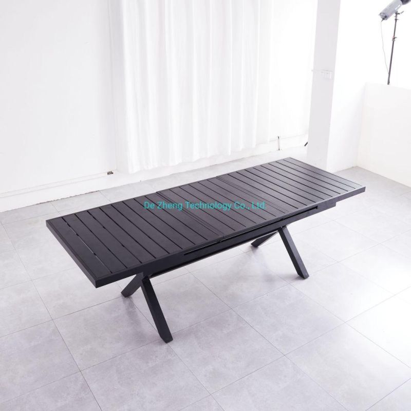Commercial Coffee Shop Dining Extendable Furniture Aluminum Dining Extendable Table and Dining Restaurant Table