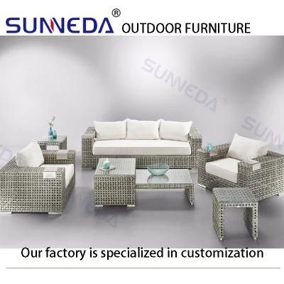 New Design Elegant and Royal Wicker Cane Sofa Outdoor Furniture