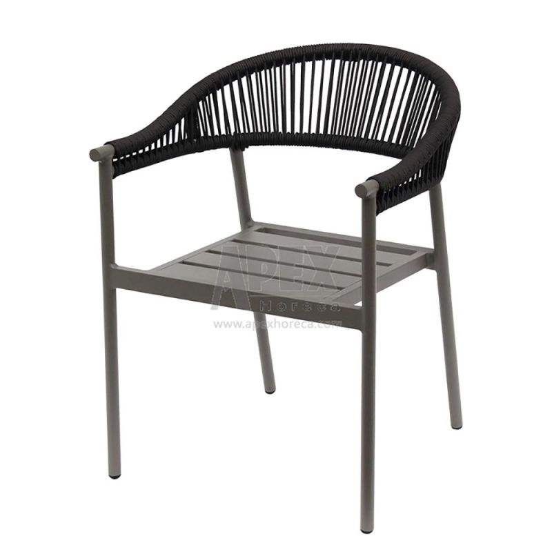 Aluminum Frame Woven Stacked Garden Patio Dining Chair Quality Wholesale