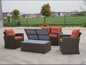 Leisure Rattan Multi-Purpose Furniture Garden Patio Sofa with Storage Table