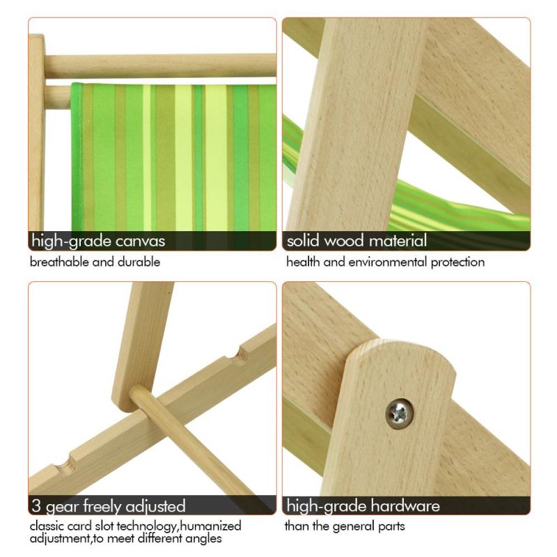 Comfortable Folding Camping Wooden Beach Deck Lounge Party Chair