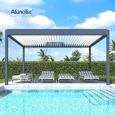 Outdoor Motorized Metal Waterproof Aluminium Canopy Gazebo Awning Carport Garden Louver Roof Pergola