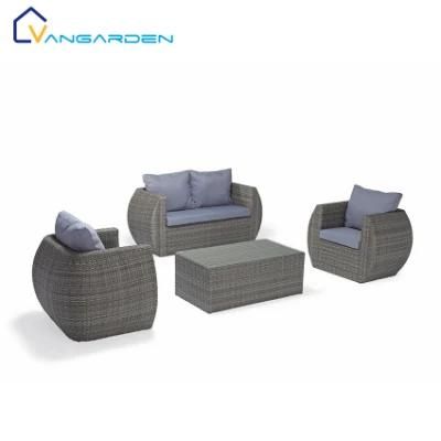 4PCS PE Rattan Patio Sofa Set Outdoor Furniture