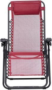 Portable Beach Foldable Lounge Chair with Armrest and Footrest