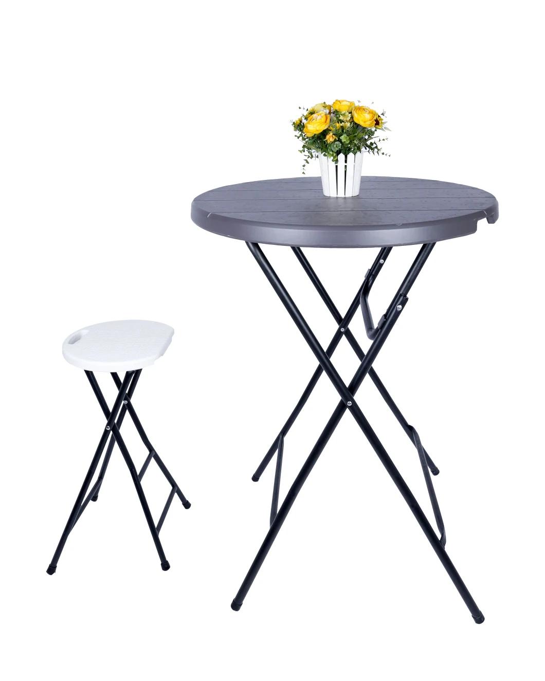 Wooden Surface Round Folding Table/Outdoor Bar Table in Round Shaped/with Pins Patch Locker Round Desk