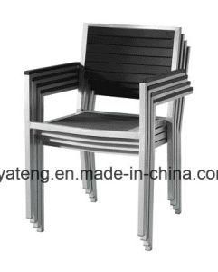 Outdoor Furniture Stackable Aluminum chair with PS-Wooden Armrest Chair (YTA387)