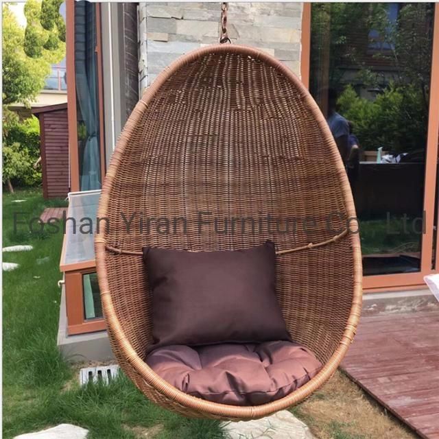 Outdoor Furniture General Use and Metal Material Rattan Wicker Hanging Egg Swing Chair