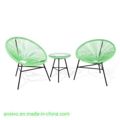 Colorful PE Rattan Acapulco Chair Sets Modern Designer Patio Outdoor Chairsimple Outdoor Three-Piece Suit