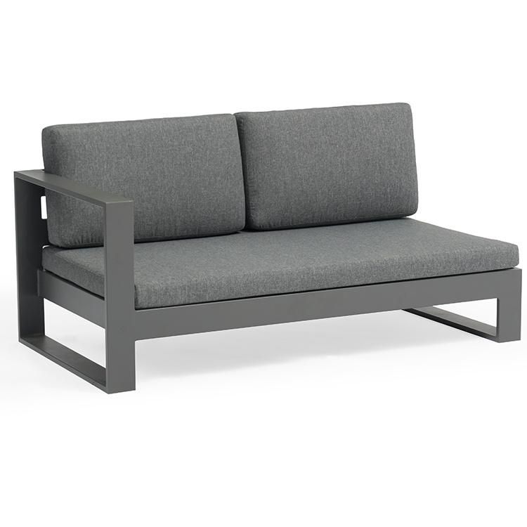 Modern Large Outdoor Sofa Set with Aluminum Frame and Waterproof Fabric for Garden Use