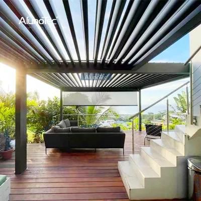 AlunoTec Waterproof Electric Gazebo Luxury Pavilion Fencing Pergola Canopy Outdoor Sun Shading Garden Gazebos