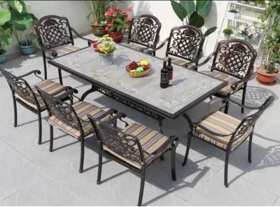 China Factory Directly Selling Patio Outdoor Furniture Cast Outdoor Patio Chair 8+1 Set for Outdoor Leisure
