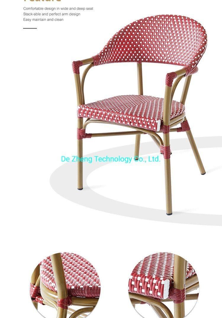 Foshan Wholesale Big Lots Stackable Aluminum Wedding Luxury Outdoor Restaurant Cafe Furniture