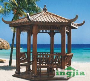 Wood Patio Garden Canopy Hexagonal Outdoor Gazebo (SC-Y007)