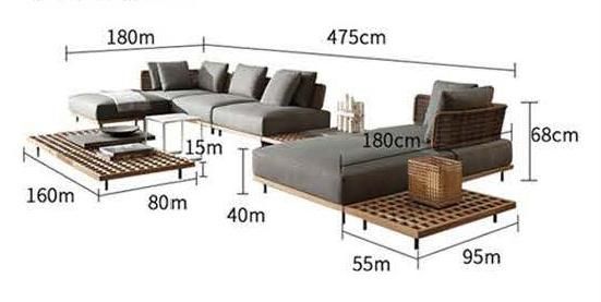 Best Selling Hotel Apartment Home Outdoor Furniture Corner Sofa Outdoor Picnic Garden Rattan L Shape Sofa Camping Outdoor