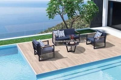 Wholesaler Modern Furniture Leisure Patio Teak Wood Aluminum Textilene Rope Outdoor Furniture