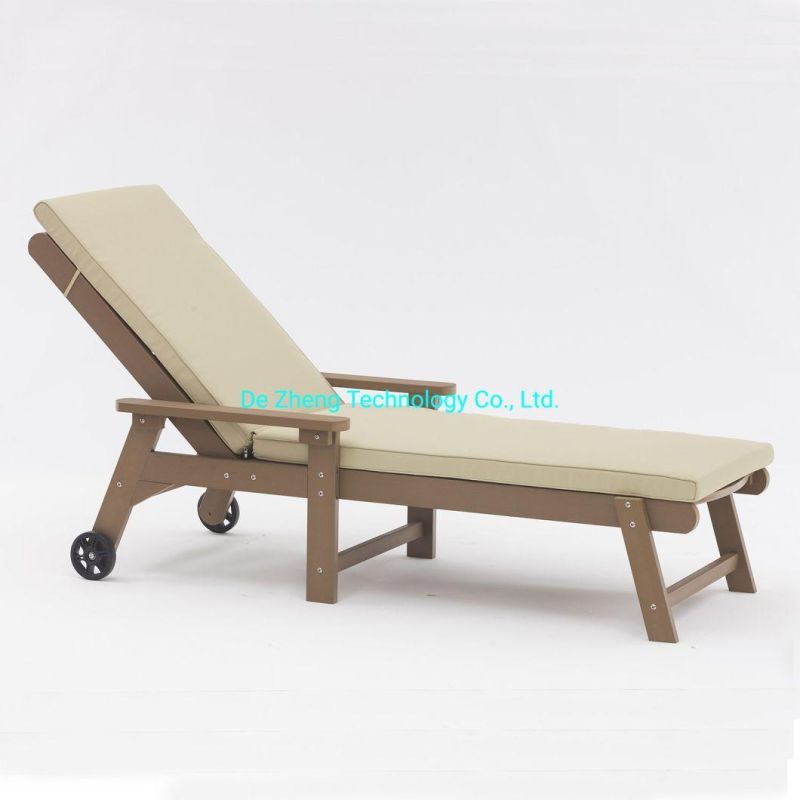 Patio Garden Leisure Teak Wood Home Outdoor Sun Lounger for Pool Beach