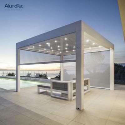 New Design Wind Resistant Pergola Garden Waterproof Gazebo with LED Light