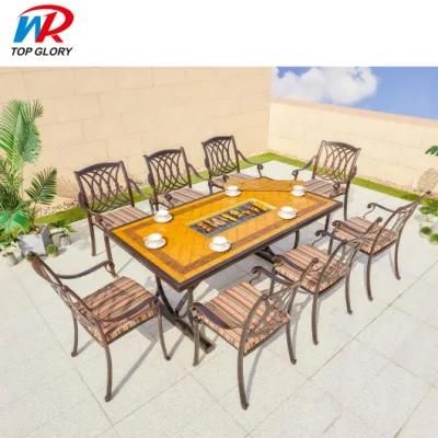 Outdoor Fireplace Backyard BBQ Grill Furniture Garden Aluminium Table