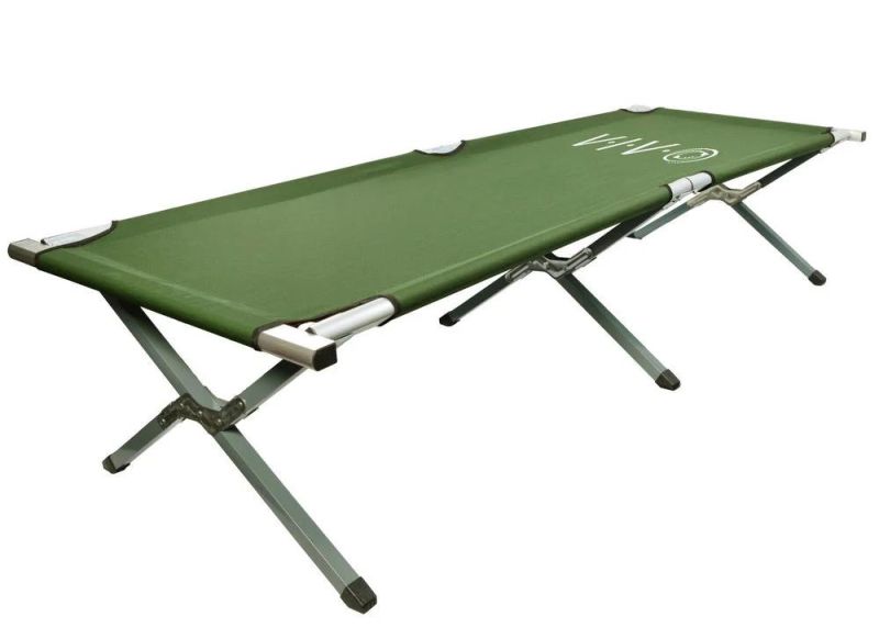 Stability Metal Frame Folding Camping Bed, Army Green Outdoor Cot with Carry Bag, Folding Cot for Camping