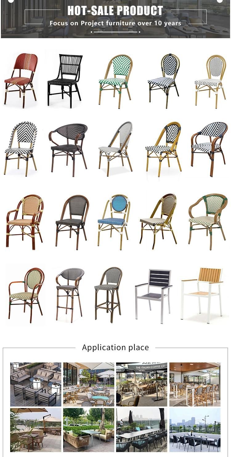 Cheap Price Restaurant Outdoor Rattan Chair Furniture Set French Bistro Chair