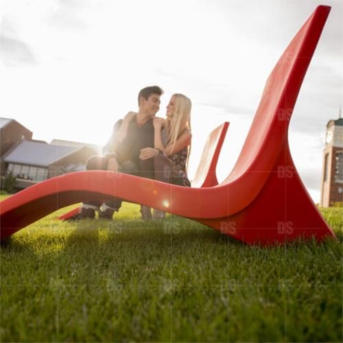 Modern Mall Garden Lakeside Seaside Art Creative Fiberglass Resin Chair Seat Sculpture