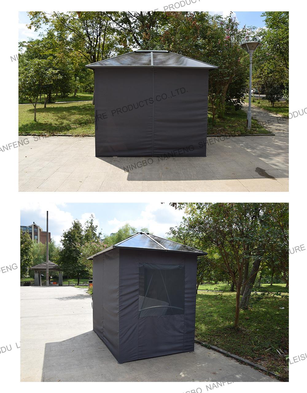 3 Person Outdoor Swing Chair Gazebo with Netting & Gazebo Curtains, Outdoor Gazebos for Patios, Daybed Is Adjustable, Luxury Gazebo Swing Chair with PC Boa