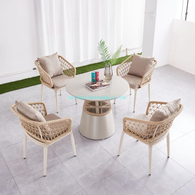 All Weather Rope Outdoor Dining Chair Modern Design Garden Terrace Chair Best Selling Comfortable Patio Dining Chair