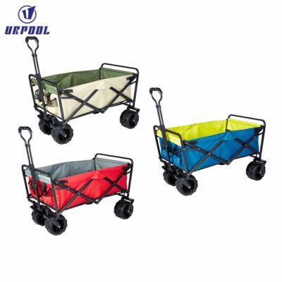 Portable Outdoor Folding Camping Push Picnic Trolley Car Adjustable Pull-Cart Wagon Cart Garden Patio Cart