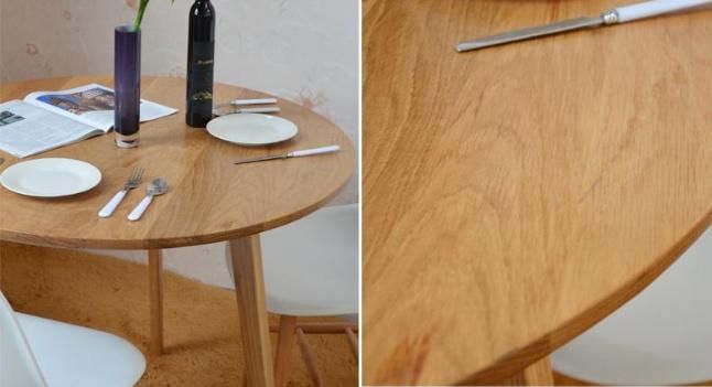 Solid Oak Wood Dining Set One Table with Three Chairs (M-X1025)