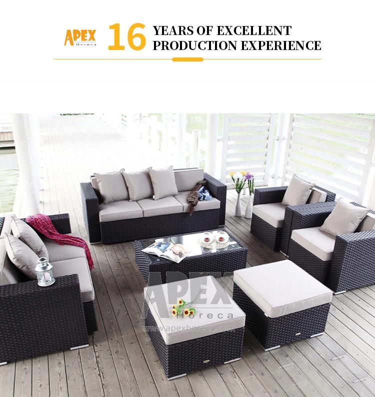 Beat Sale Luxury Aluminium Rattan Sofa Set for Outdoor Furniture with Cushion