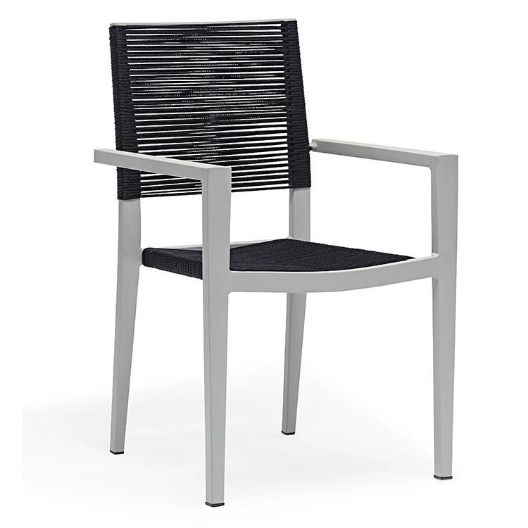 Unique Toscana Black Garden Nordic Dining Outdoor Chairs Stackable Pool Furniture