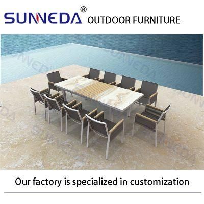 Outdoor Wicker Rattan Chair Stretch Table Garden Dining Table Set