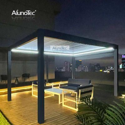 Chinese Aluminum Canopy Roof Outdoor Pergola with LED Lights