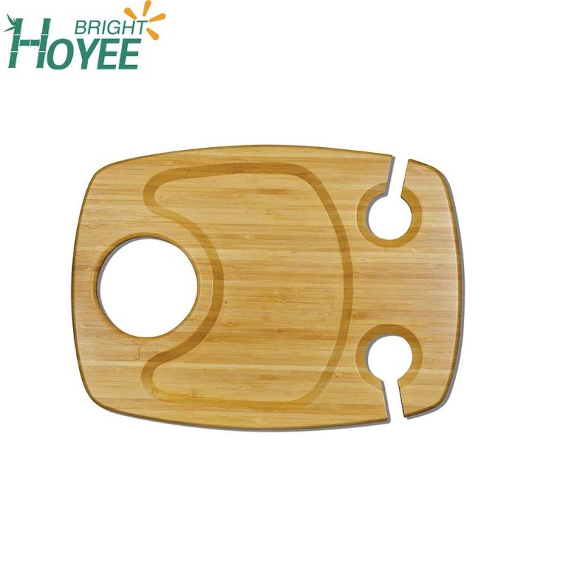 Portable Bamboo Wine and Snack Table for Picnic