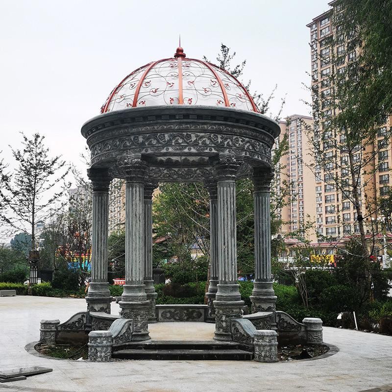 Marble Stone Carving Sculpture Garden Gazebo for Outdoor