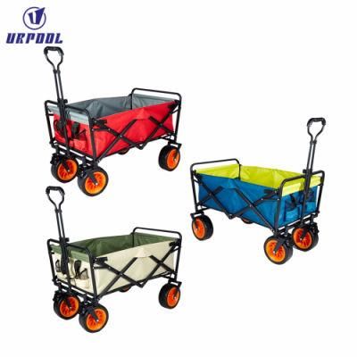 Outdoor Portable Garden Cart Folding Camping Shopping Trolley Collapsible Utility Wagon for Camping Beach Travel